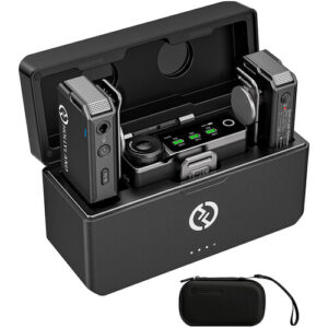 Sistema de microfone sem fio Hollyland LARK MAX Duo para 2 pessoas e kit de microfone de lapela omnidirecional 2,4 GHz