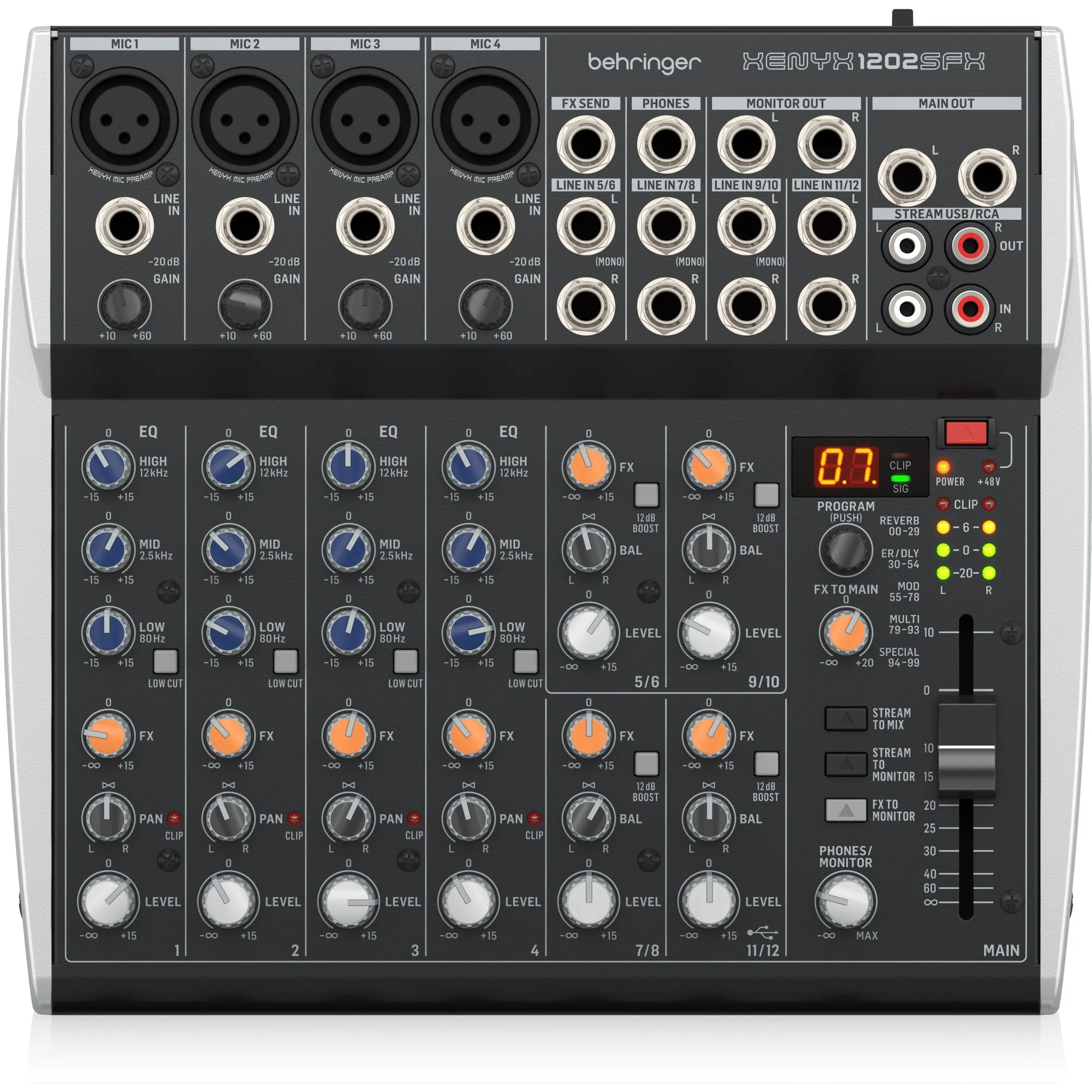 Mesa de Som Behringer XENYX 1202SFX | 12 Entradas | USB Streaming | Efeitos Klark Teknik - Imagem 2